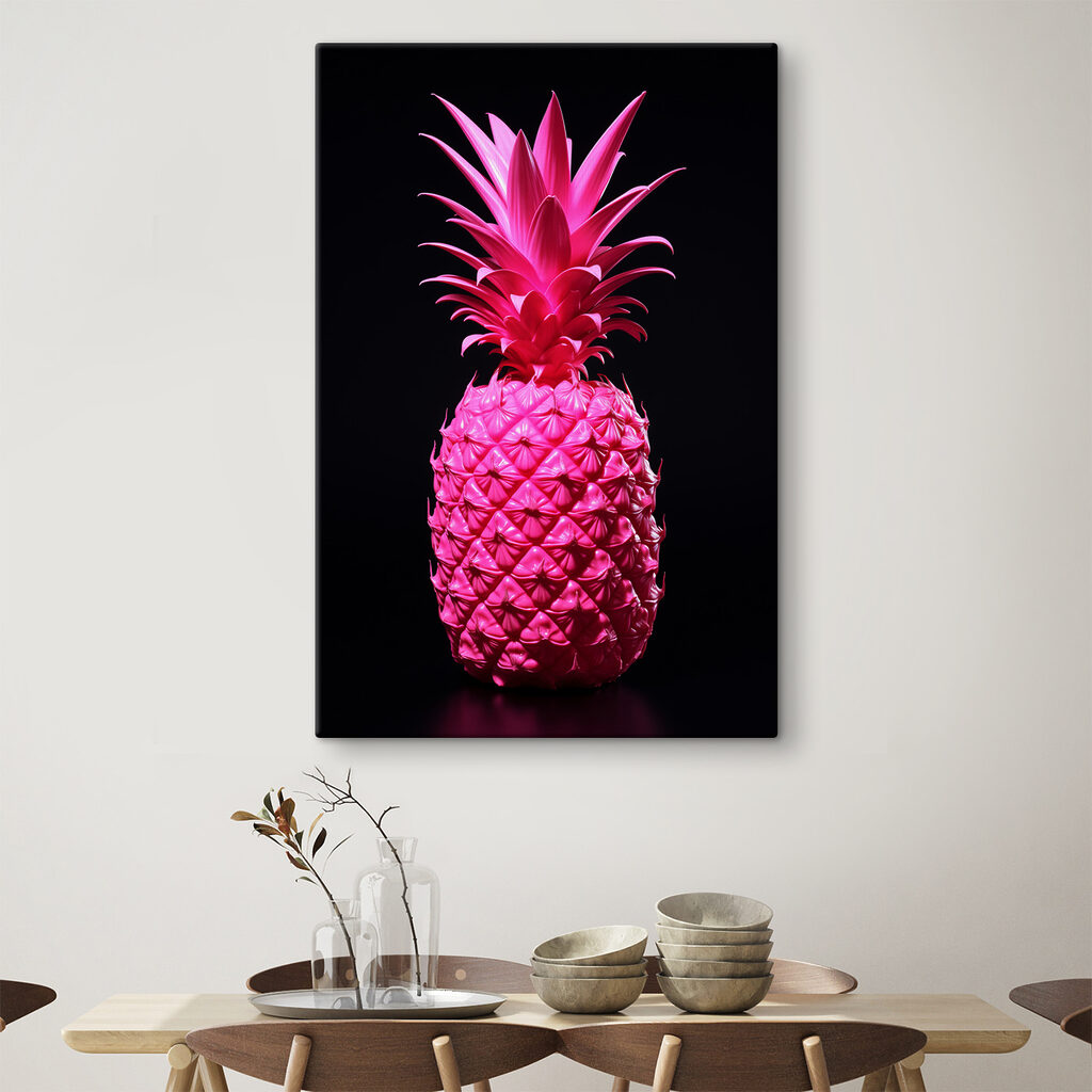 Ananas rose sur noir — intérieur 3
