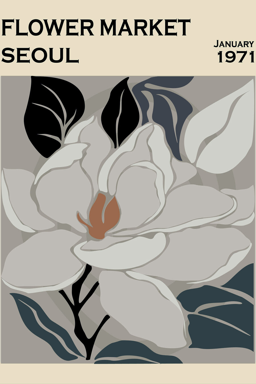 Fleurs de Séoul — motif complet