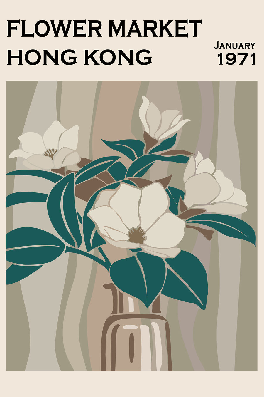Fleurs de Hong Kong — motif complet