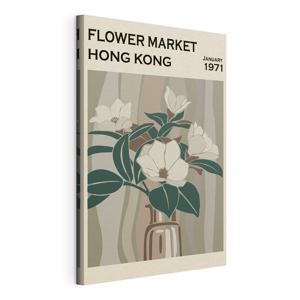 Fleurs de Hong Kong, toile tendue et bord enveloppé