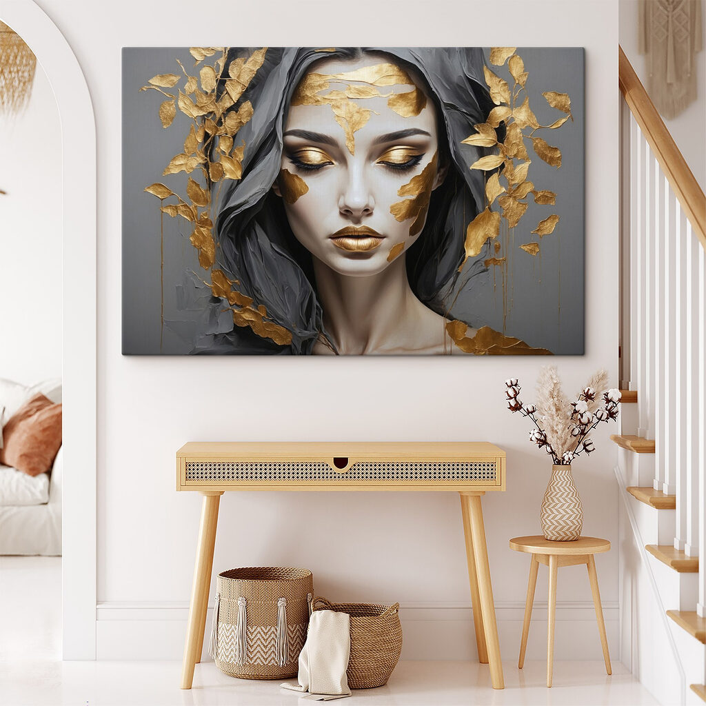 Visage entre feuilles d’or — intérieur 4