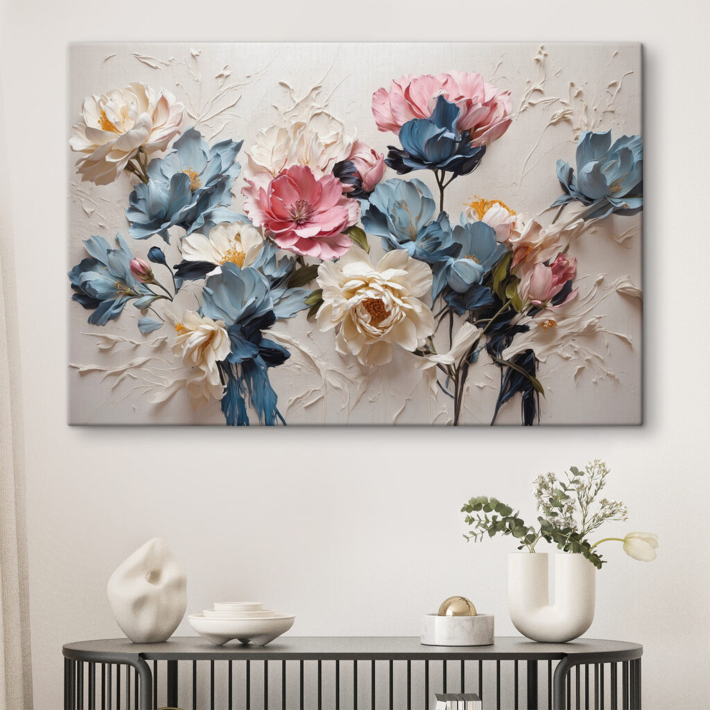 Fleurs bleues et roses — intérieur 1