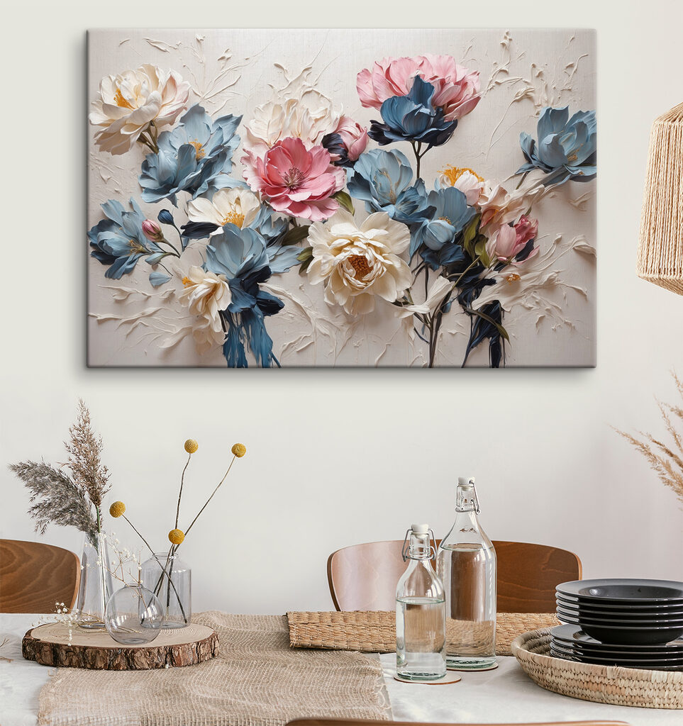 Fleurs bleues et roses — intérieur 3