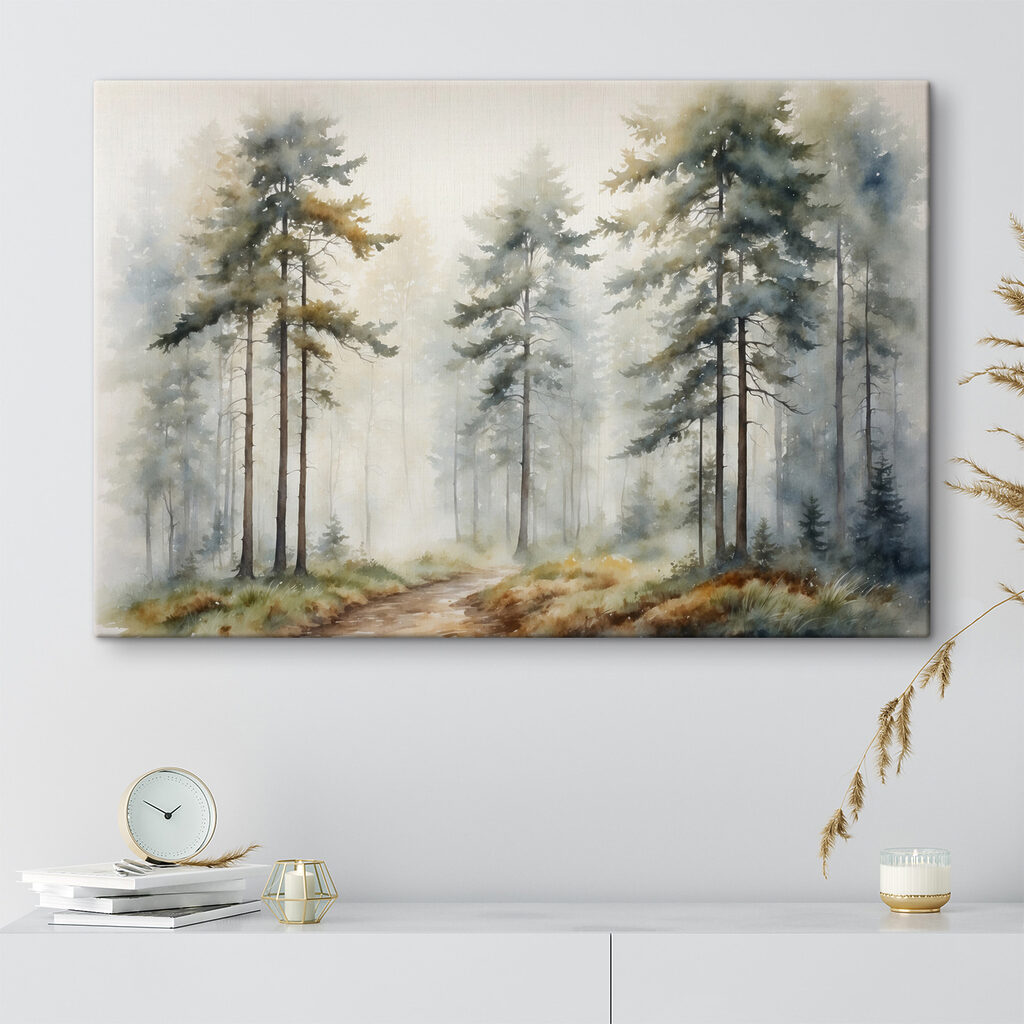Forêt brumeuse à l’aquarelle — intérieur 2
