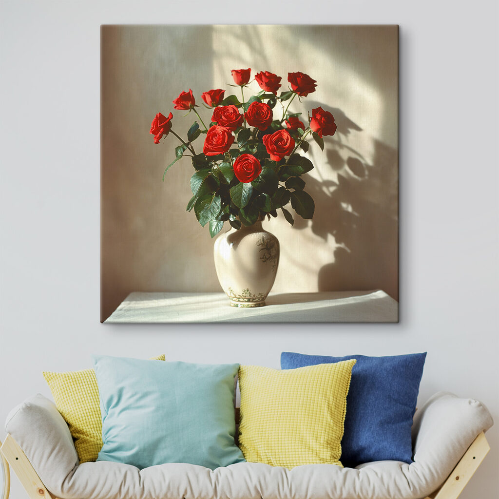Vase de roses rouges — intérieur 2
