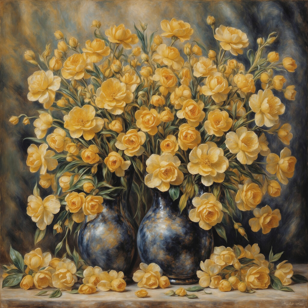Bouquet de fleurs jaunes — motif complet
