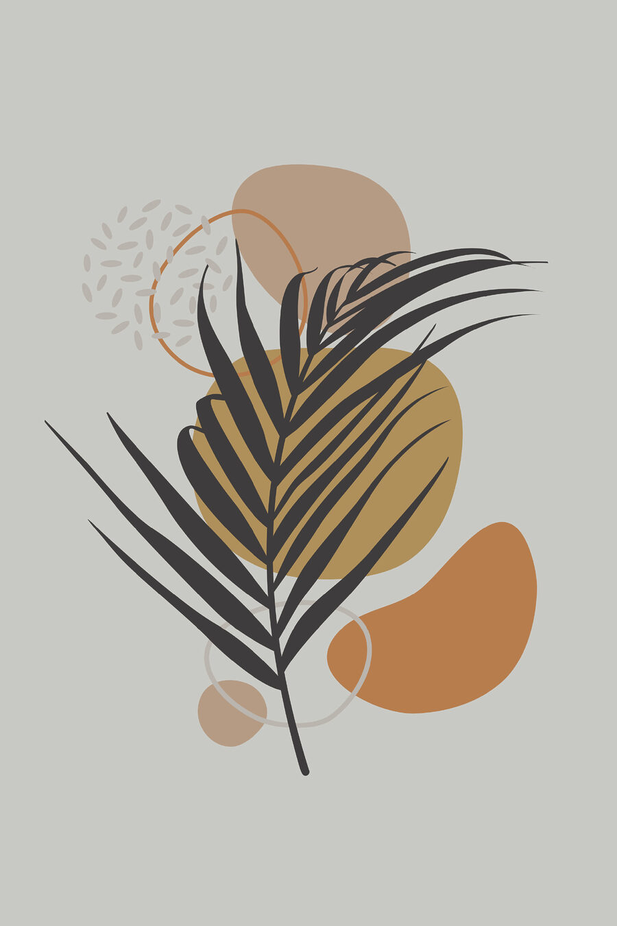 Palme et cercles — motif complet