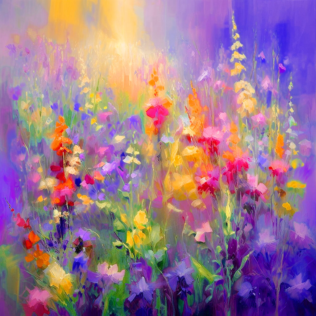 Prairie en fleurs — motif complet