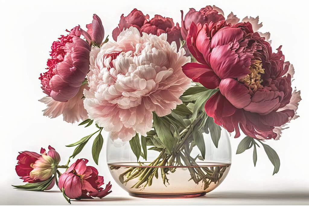 Vase de verre fleuri — motif complet