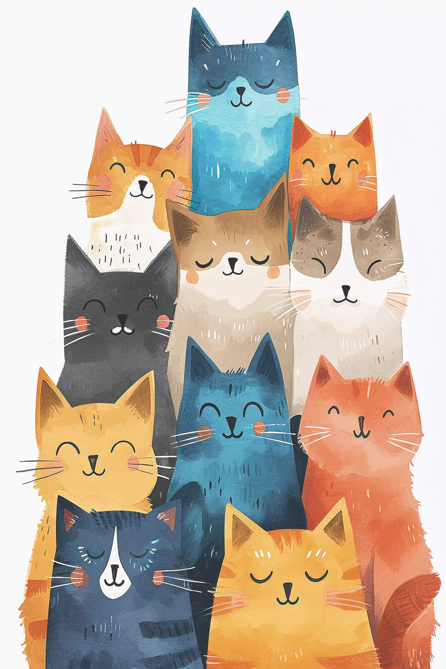 Une tour de chats — motif complet