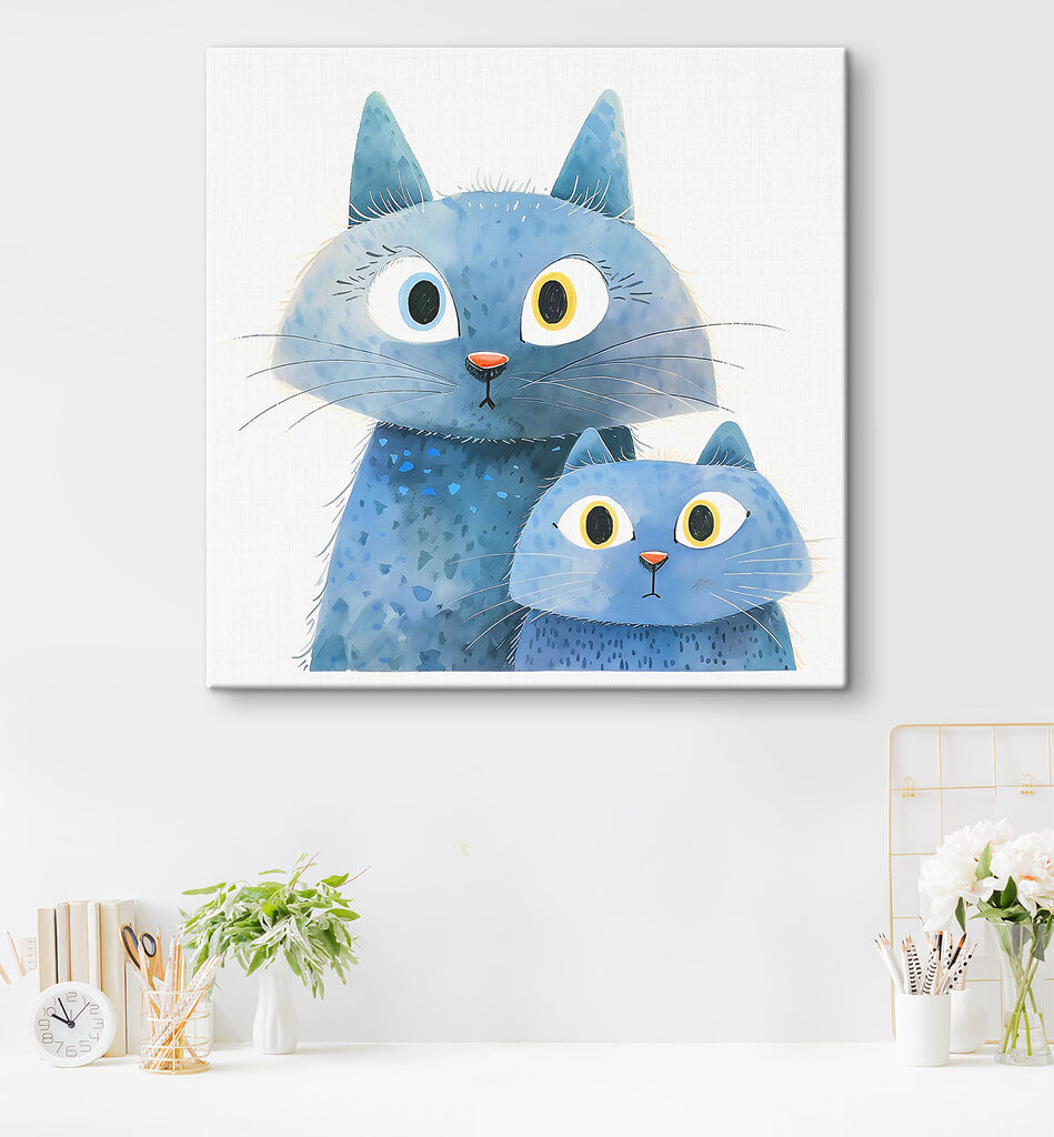 Regards de chats bleus — intérieur 2