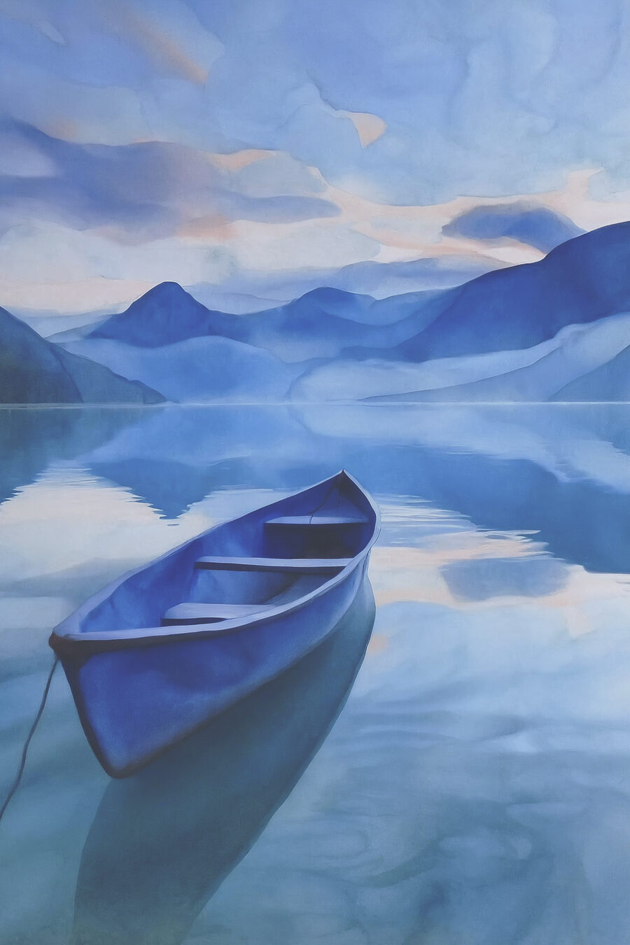 Barque sur le lac — motif complet