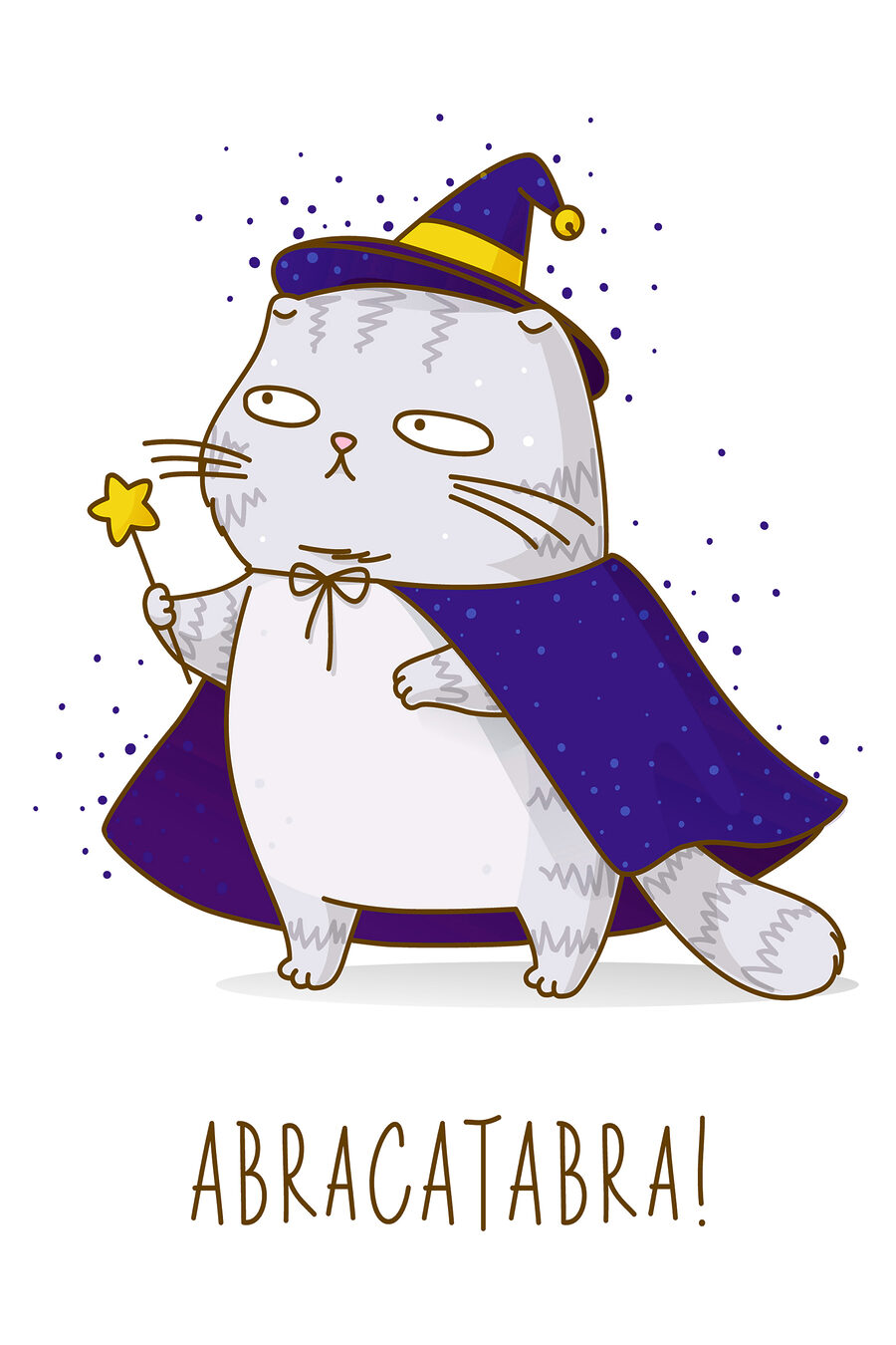 Chat magicien — motif complet