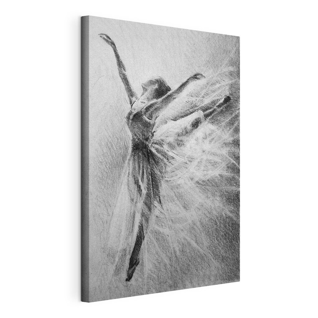 Ballerine en élan, toile tendue et bord enveloppé