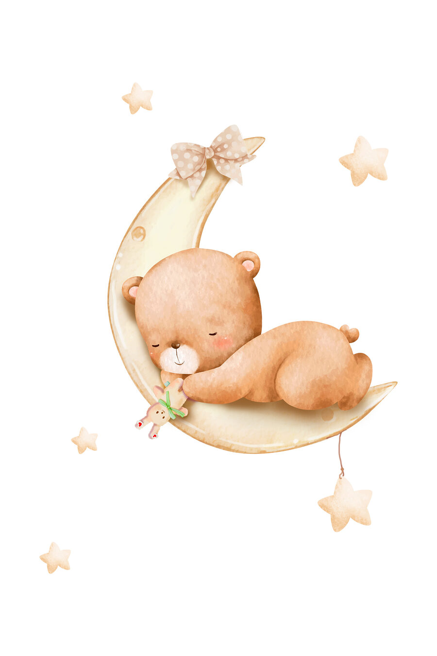 Ourson sur la lune — motif complet