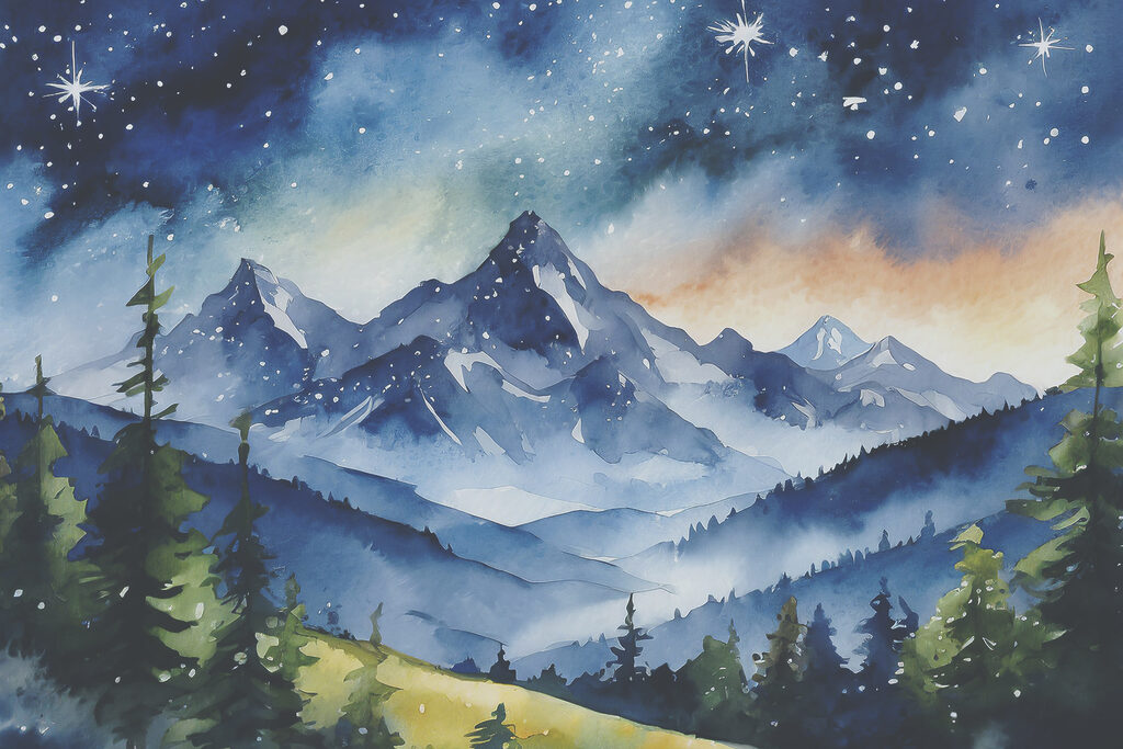 Sapins sous les étoiles — motif complet