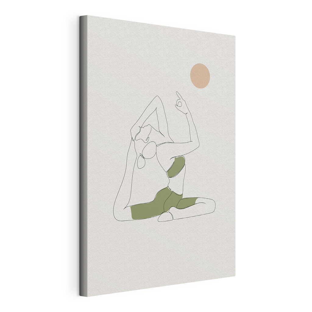 Yoga sous le soleil, toile tendue et bord enveloppé