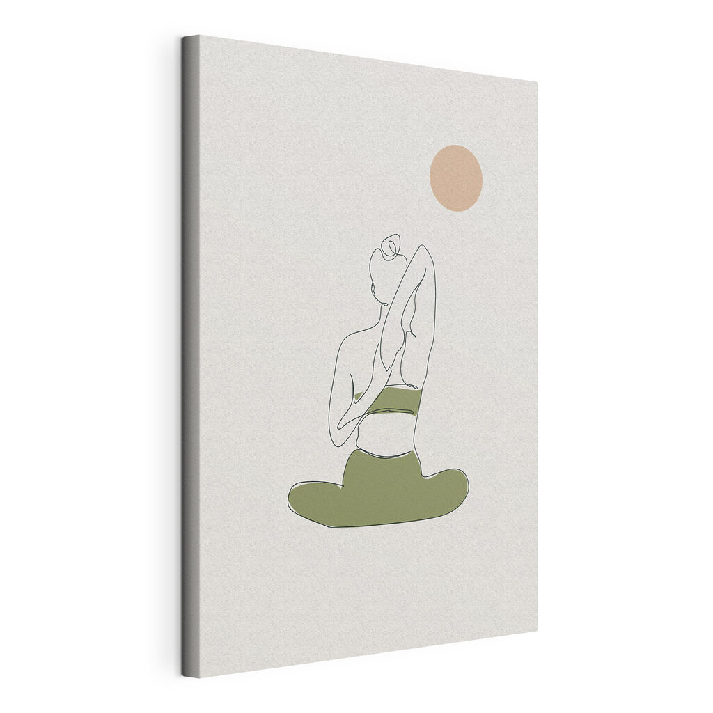 Yoga en tailleur, toile tendue et bord enveloppé