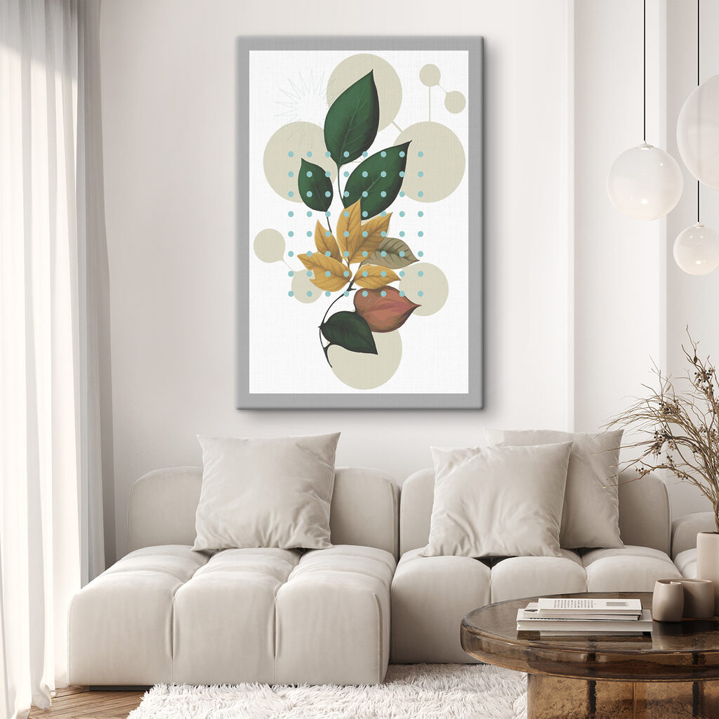 Feuilles et fleurs stylisées — intérieur 1
