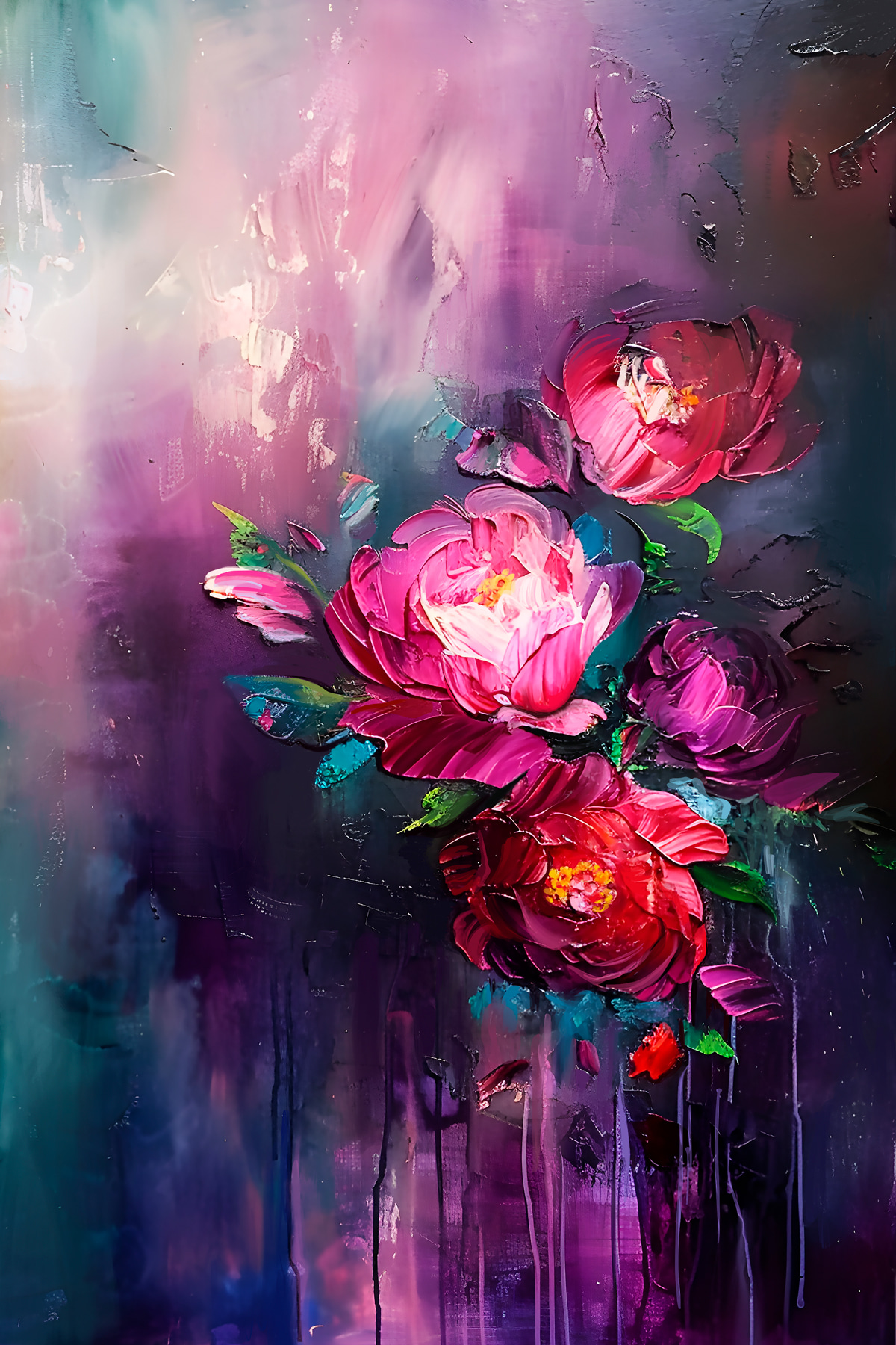 Bouquet au cœur lumineux — motif complet