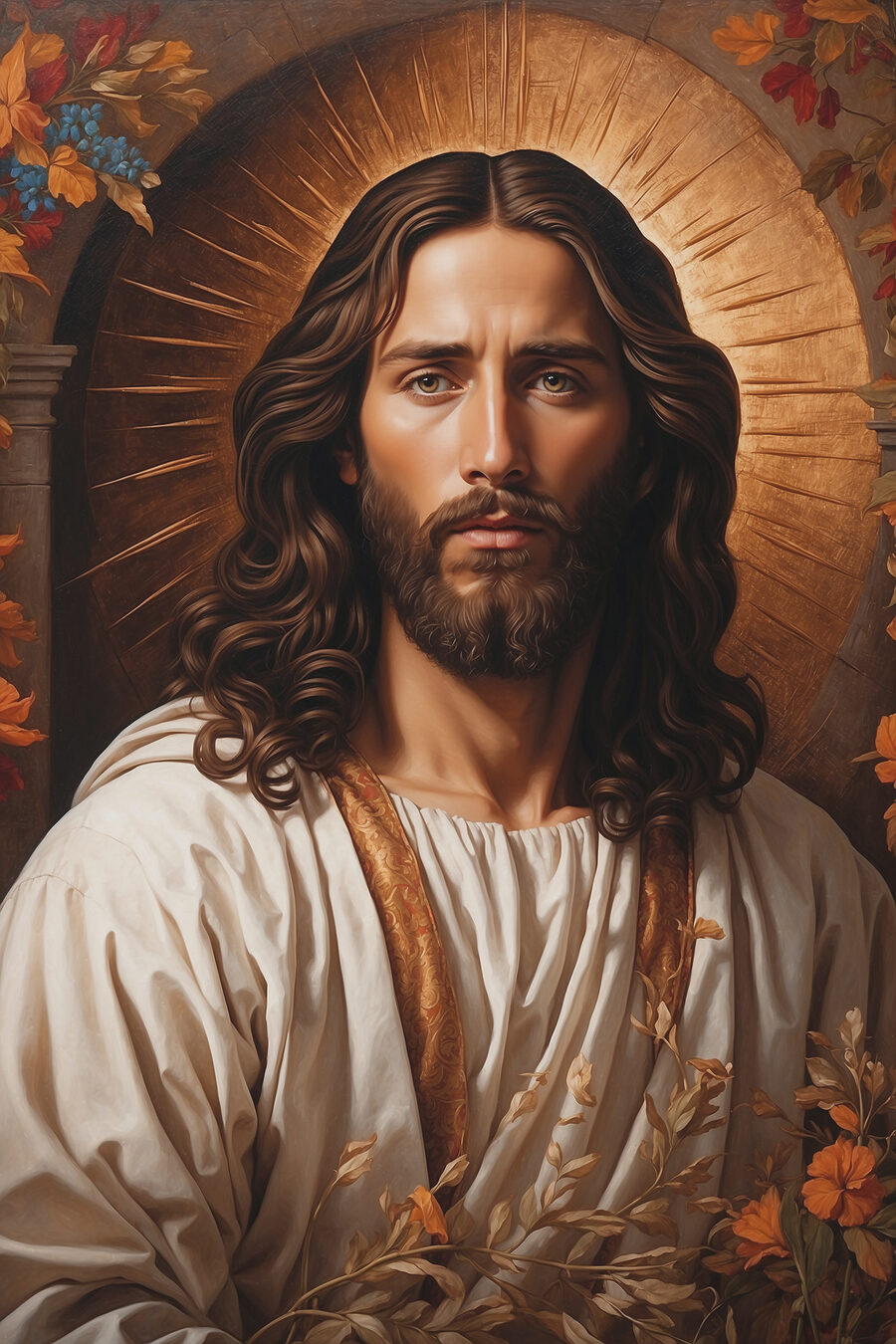 Jésus à l’auréole dorée — motif complet