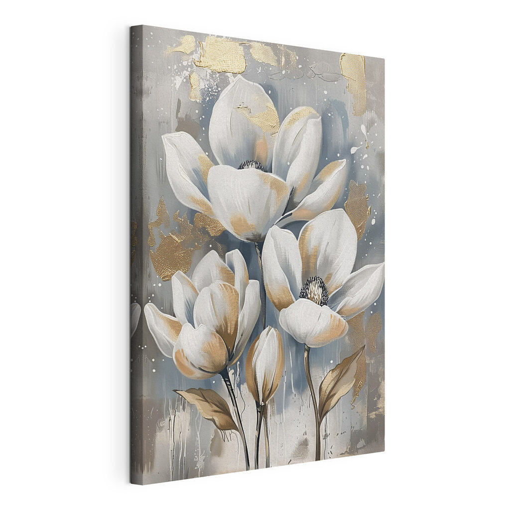 Clarté sur fond peint, toile tendue et bord enveloppé