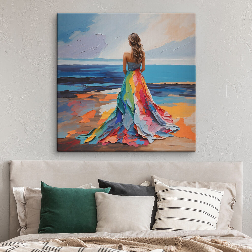 Robe haute en couleur dans un intérieur