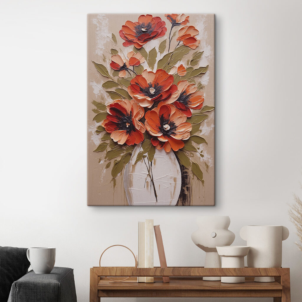 Bouquet rouge orangé — intérieur 2