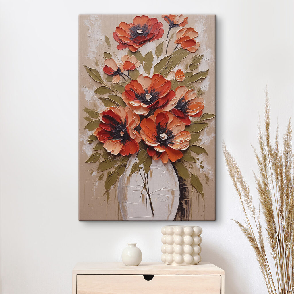 Bouquet rouge orangé — intérieur 3