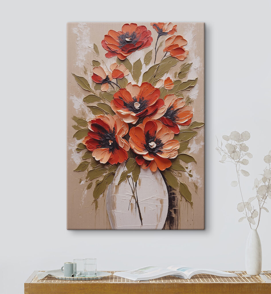 Bouquet rouge orangé — intérieur 1