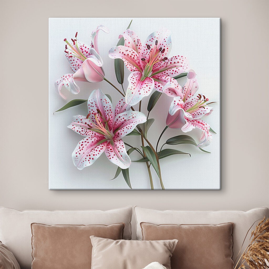 Lys roses mouchetés — intérieur 1