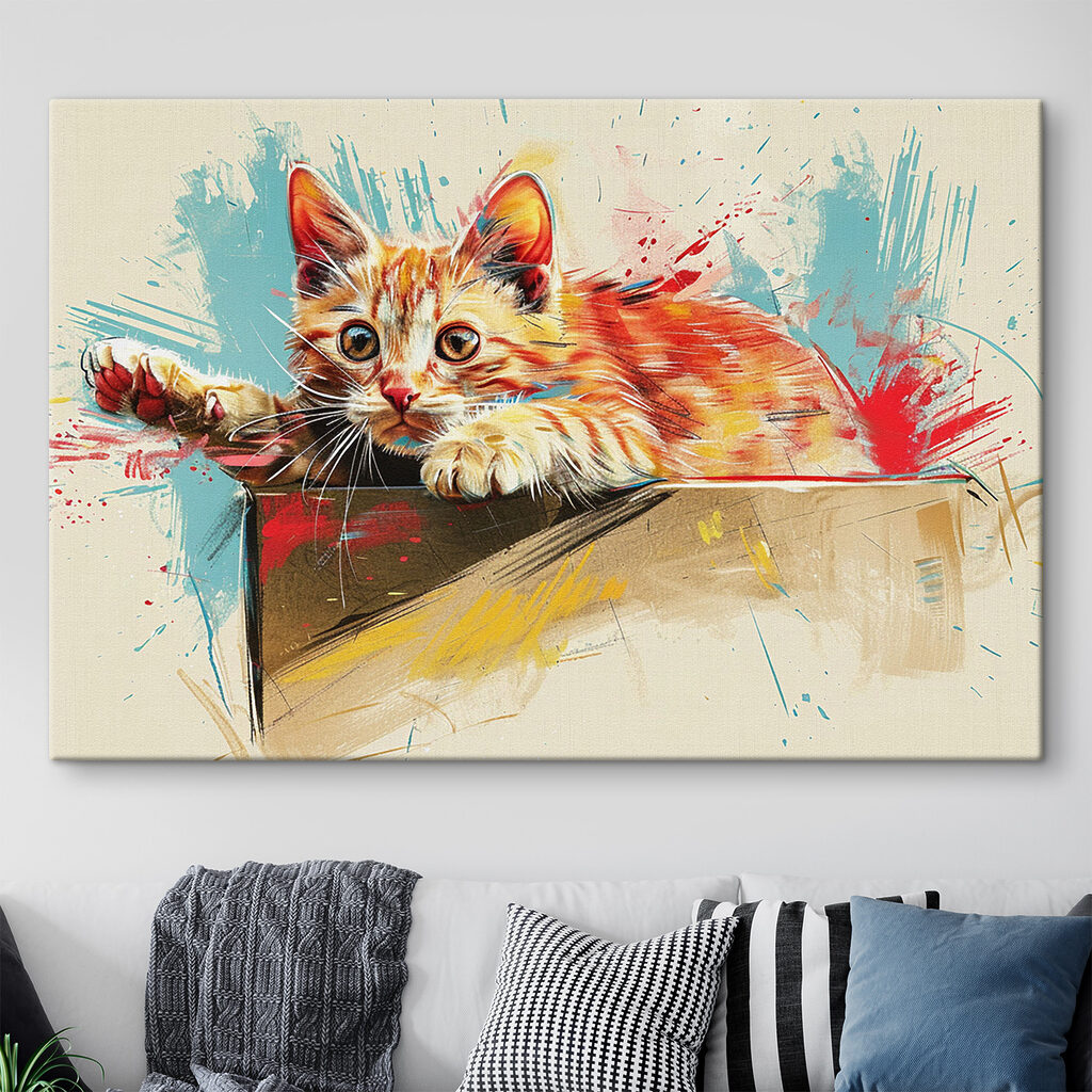 Chaton dans son carton — intérieur 1