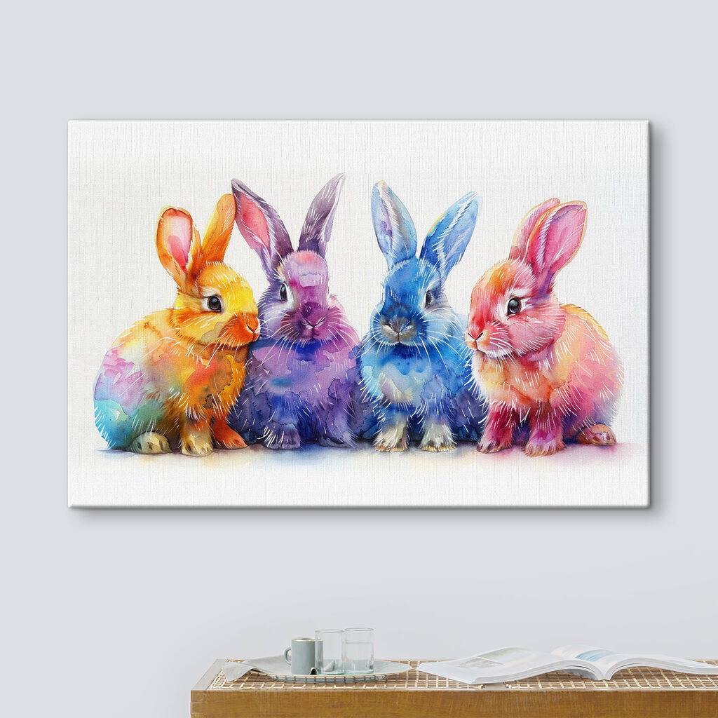 Petits lapins colorés — intérieur 1
