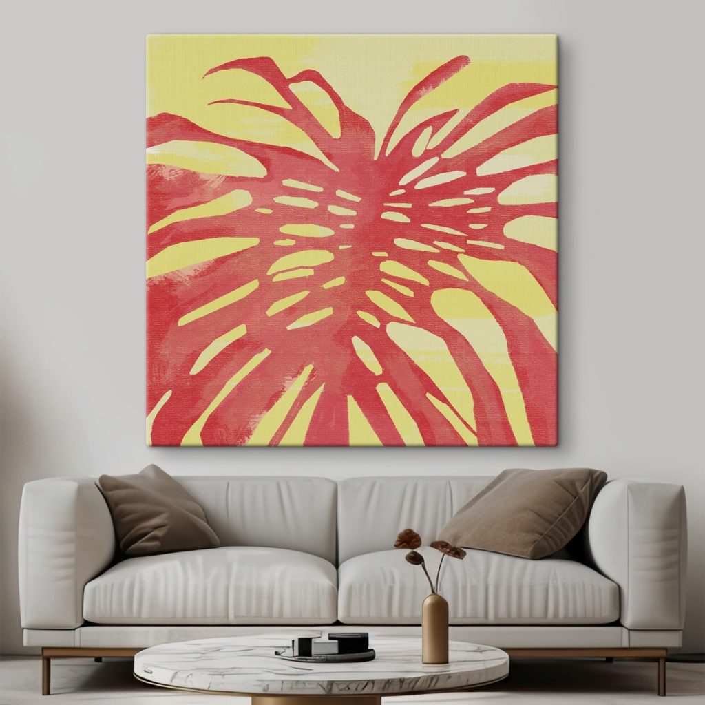 Feuille rouge sur jaune — intérieur 2