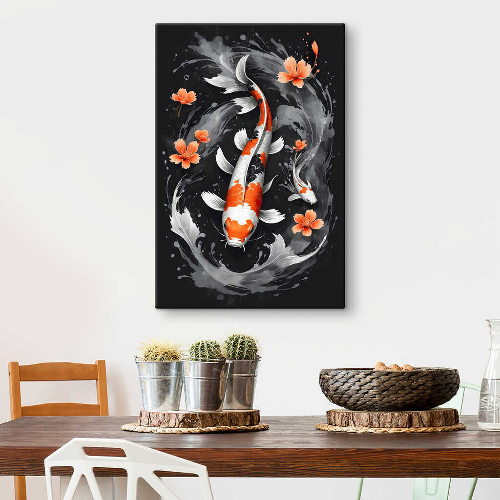 Koï parmi les fleurs — intérieur 3
