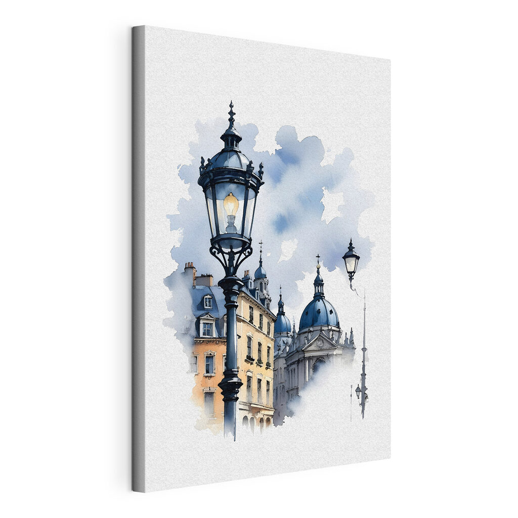 Réverbère et coupole, toile tendue et bord enveloppé