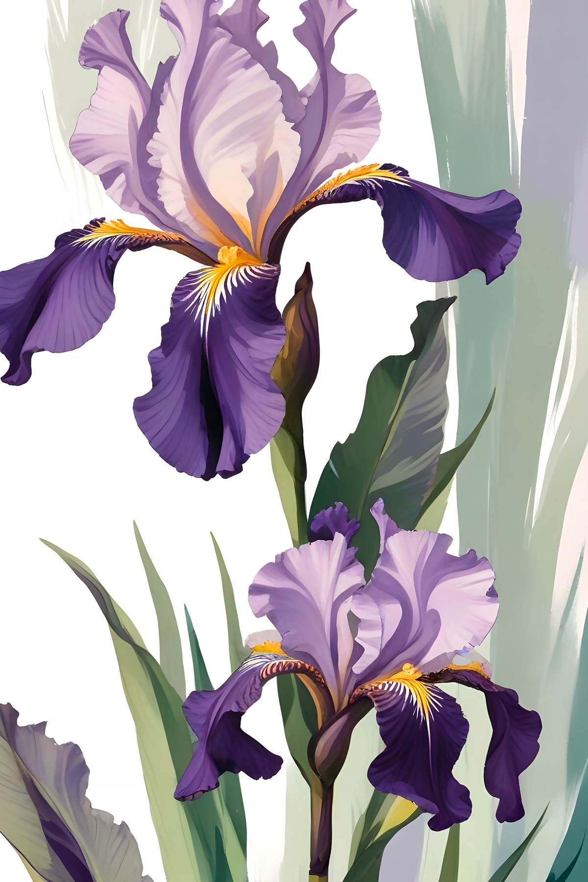 Iris violet et jaune — motif complet