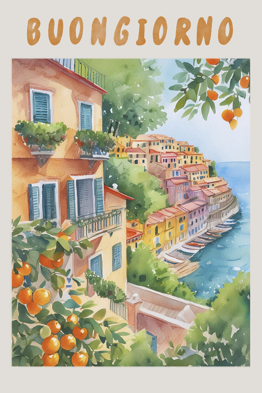 Buongiorno aux oranges — motif complet