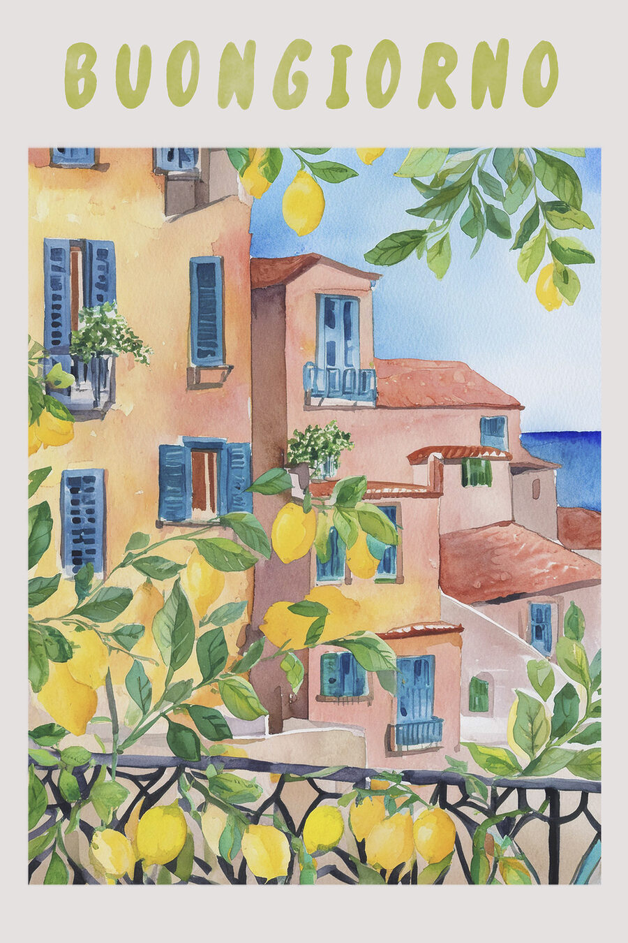 Balcon aux citrons — motif complet