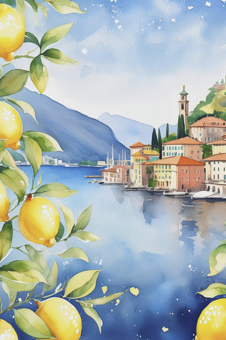 Citrons autour du lac — motif complet