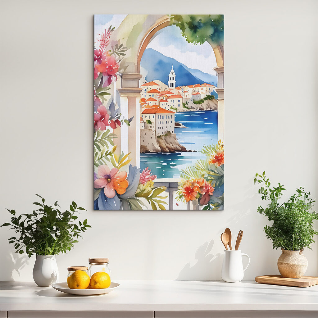 Vue sous l’arche fleurie — intérieur 1