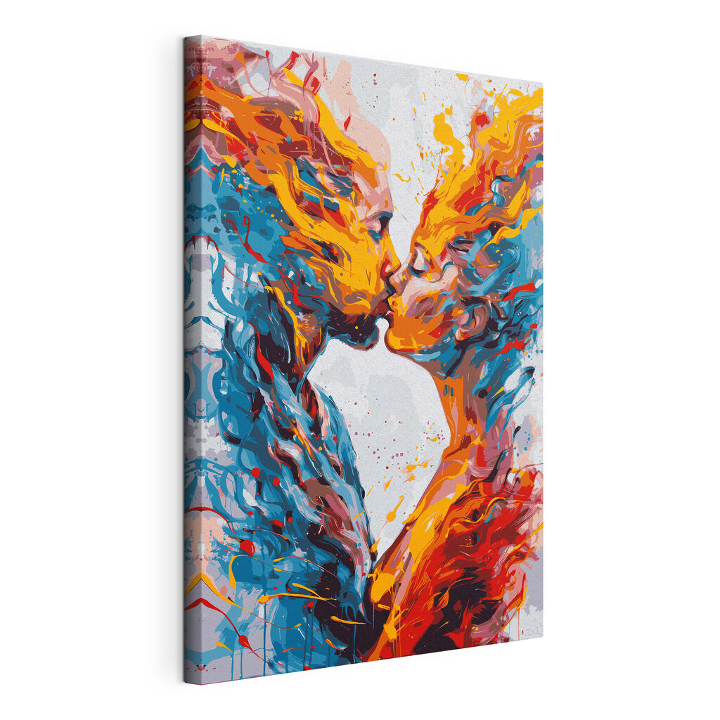 Avant le baiser, toile tendue et bord enveloppé