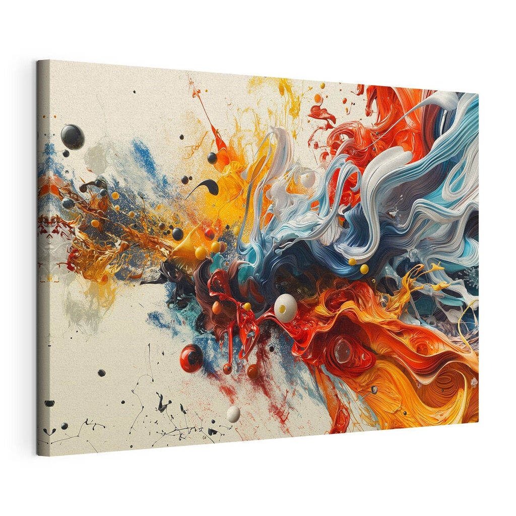 Tourbillon de couleurs, toile tendue et bord enveloppé