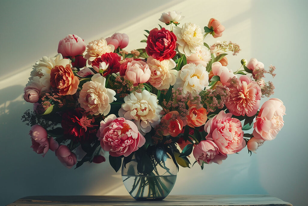 Bouquet débordant — motif complet