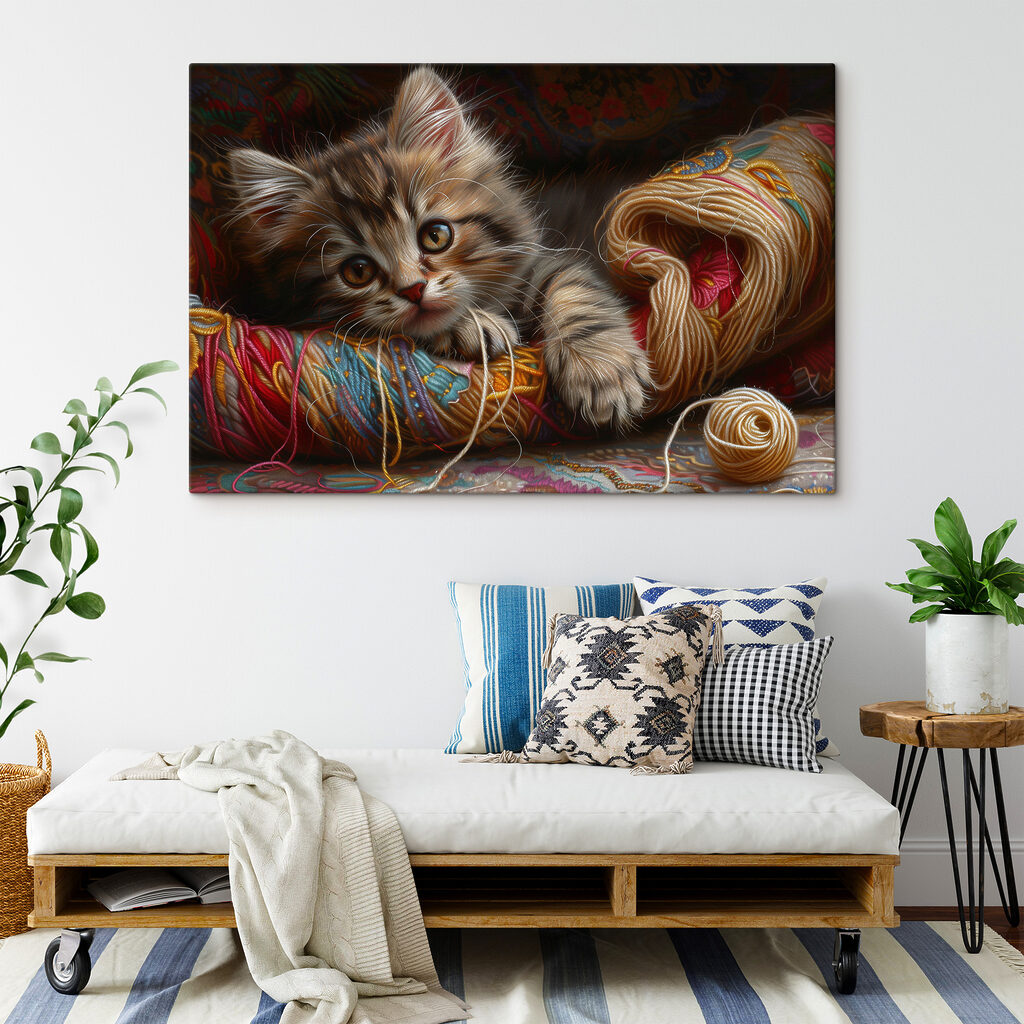 Chaton parmi les pelotes — intérieur 2
