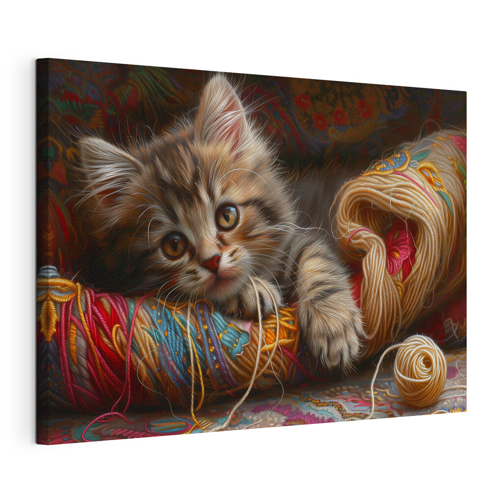 Chaton parmi les pelotes — vue du produit
