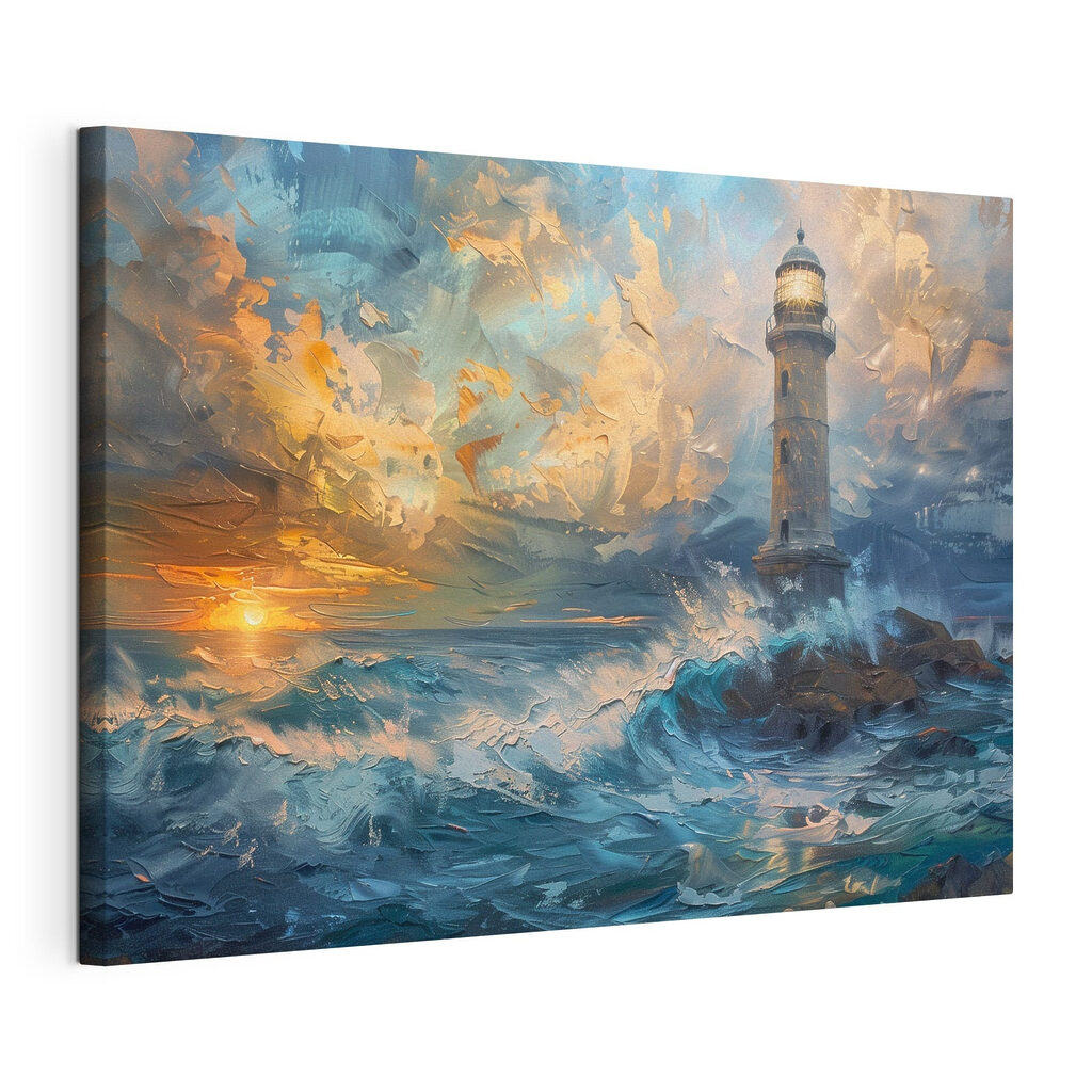Phare et vagues colorées — vue du produit