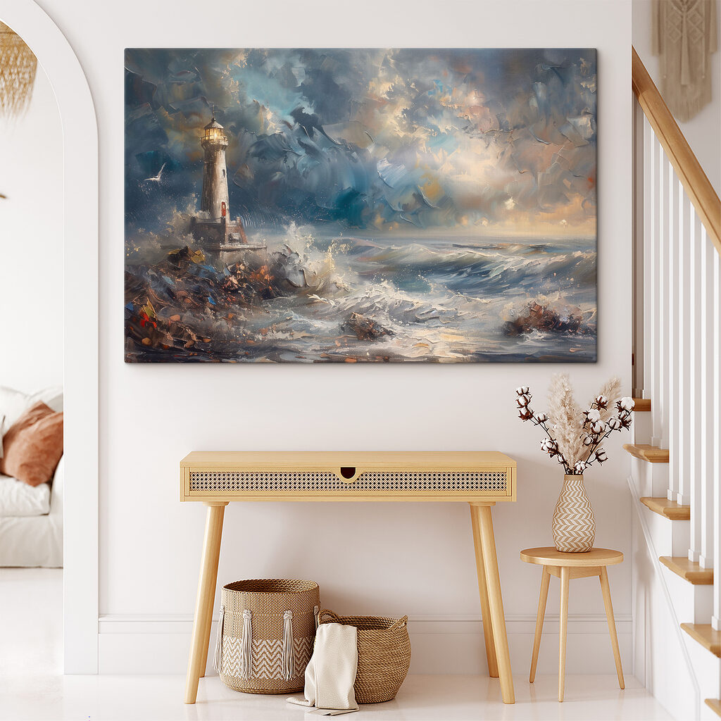 Phare face aux vagues — intérieur 1
