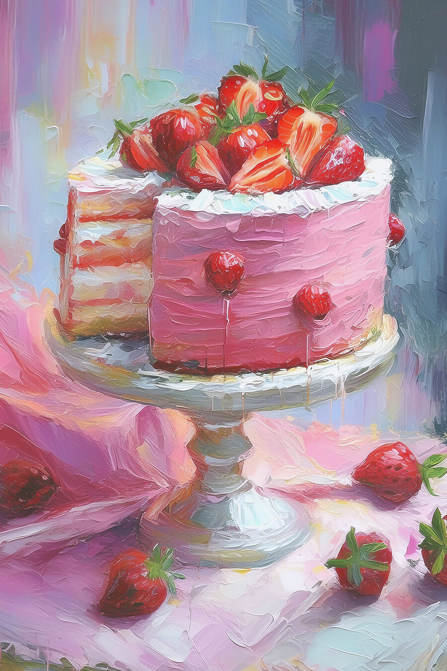 Gâteau aux fraises — motif complet