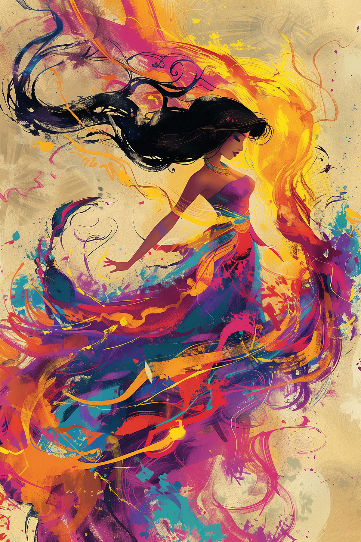 Danse des couleurs — motif complet